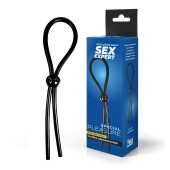 Черное силиконовое лассо с шариком для утяжки - Sex Expert - в Ростове-на-Дону купить с доставкой