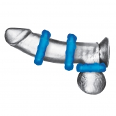 Комплект из трех голубых эрекционных колец 3-Pack Ribbed Rider Cock Ring Set - BlueLine - в Ростове-на-Дону купить с доставкой