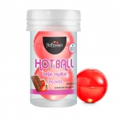 Лубрикант на масляной основе Hot Ball Beija Muito с ароматом шоколада и клубники (2 шарика по 3 гр.) - HotFlowers - купить с доставкой в Ростове-на-Дону