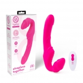 Розовый безремневой страпон на радиоуправлении Strapless Together - 22 см. - Together Toy - купить с доставкой в Ростове-на-Дону