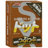 Презервативы Sagami Xtreme FEEL UP с точечной текстурой и линиями прилегания - 3 шт. - Sagami - купить с доставкой в Ростове-на-Дону