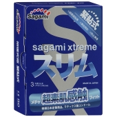 Розовые презервативы Sagami Xtreme FEEL FIT 3D - 3 шт. - Sagami - купить с доставкой в Ростове-на-Дону