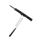 Черный кожаный ошейник-воротник с поводком - Pecado - купить с доставкой в Ростове-на-Дону