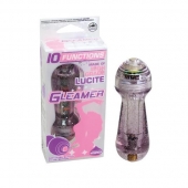 Фиолетовый мини-вибратор с блёстками Gleamer - 11,5 см. - NMC