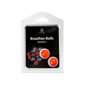 Набор из 2 шариков с массажным маслом Brazilian Balls с ароматом ягод - Secret Play - купить с доставкой в Ростове-на-Дону