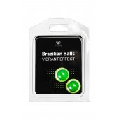 Набор из 2 шариков с массажным маслом Brazilian Balls с эффектом вибрации - Secret Play - купить с доставкой в Ростове-на-Дону