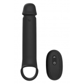 Черная насадка-удлинитель с вибрацией Vibrating Extender With Remote - Dream Toys - в Ростове-на-Дону купить с доставкой