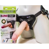 Страпон-унисекс с двумя насадками UNI strap 7  Harness - 19 и 16 см. - LOVETOY (А-Полимер) - купить с доставкой в Ростове-на-Дону