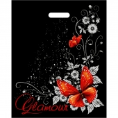 Черный пакет Glamour с вырубной ручкой (38х47 см) - Сима-Ленд - купить с доставкой в Ростове-на-Дону