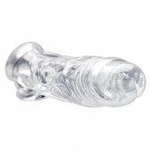 Прозрачная насадка для увеличения члена Realistic Clear Penis Enhancer and Ball Stretcher - 20,3 см. - XR Brands - в Ростове-на-Дону купить с доставкой