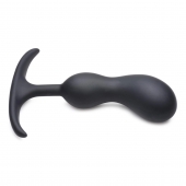 Черный массажер простаты с утяжелителями Premium Silicone Weighted Prostate Plug Medium - 16,3 см. - XR Brands - в Ростове-на-Дону купить с доставкой