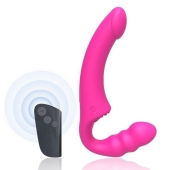 Розовый безремневой страпон Straples Strap-On Dildo - Erokay - купить с доставкой в Ростове-на-Дону