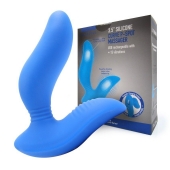 Синий вибромассажер простаты 3,5’’ Curve P-spot Massager - 12 см. - Erokay - в Ростове-на-Дону купить с доставкой