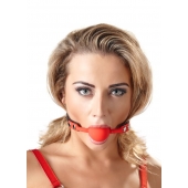 Силиконовый кляп-шар на чёрных ремешках Red Gag silicone - Orion - купить с доставкой в Ростове-на-Дону