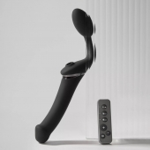 Черный безремневой вибрострапон Strap-On-Me Multi Orgasm Size XL - Strap-on-me - купить с доставкой в Ростове-на-Дону