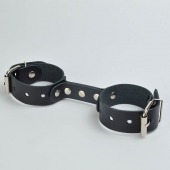 Черные кожаные наручники-фиксатор - Sitabella - купить с доставкой в Ростове-на-Дону
