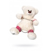 Бондажный набор: белый мишка с розовыми оковами и наручниками - Pecado - купить с доставкой в Ростове-на-Дону