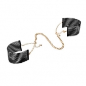 Чёрные дизайнерские наручники Desir Metallique Handcuffs Bijoux - Bijoux Indiscrets - купить с доставкой в Ростове-на-Дону