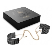 Чёрные дизайнерские наручники Desir Metallique Handcuffs Bijoux - Bijoux Indiscrets - купить с доставкой в Ростове-на-Дону