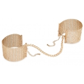 Дизайнерские золотистые наручники Desir Metallique Handcuffs Bijoux - Bijoux Indiscrets - купить с доставкой в Ростове-на-Дону