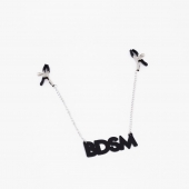Зажимы на соски с кожаной подвеской BDSM - Crazy Handmade - купить с доставкой в Ростове-на-Дону