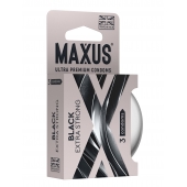 Черные утолщенные презервативы MAXUS Extra Strong с железным кейсом - 3 шт. - Maxus - купить с доставкой в Ростове-на-Дону