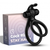 Черное эрекционное виброкольцо с подхватом мошонки Stay Hard - Boys of Toys - в Ростове-на-Дону купить с доставкой