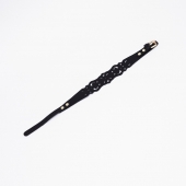 Черный ажурный чокер с золотистой фурнитурой - Crazy Handmade - купить с доставкой в Ростове-на-Дону