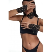 Фигурный набор для БДСМ-игр с узорами и золотистой фурнитурой - Crazy Handmade - купить с доставкой в Ростове-на-Дону