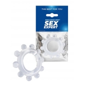 Прозрачное эрекционное кольцо со стимулирующими шариками - Sex Expert - в Ростове-на-Дону купить с доставкой