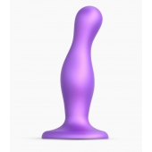 Фиолетовая насадка Strap-On-Me Dildo Plug Curvy size M - Strap-on-me - купить с доставкой в Ростове-на-Дону