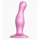 Розовая насадка Strap-On-Me Dildo Plug Curvy size M - Strap-on-me - купить с доставкой в Ростове-на-Дону