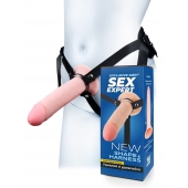 Мужской полый страпон на регулируемых ремешках - 22 см. - Sex Expert - купить с доставкой в Ростове-на-Дону