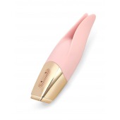 Нежно-розовый мини-вибратор с раздвоенным кончиком - 12,3 см. - Erokay