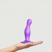 Фиолетовая насадка Strap-On-Me Dildo Plug Curvy size S - Strap-on-me - купить с доставкой в Ростове-на-Дону