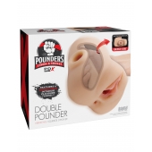 Телесный мастурбатор с вибрацией Double Pounder Vibrating Squeeze Stroker - Pipedream - в Ростове-на-Дону купить с доставкой
