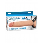 Телесный пустотелый фаллопротез 9’’ Hollow Silicone Strap-On - 24,1 см. - Pipedream - купить с доставкой в Ростове-на-Дону