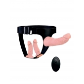 Женский страпон с 3 насадками и вибрацией - Erowoman-Eroman - купить с доставкой в Ростове-на-Дону