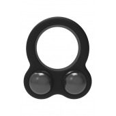 Черное эрекционное кольцо с утяжелителями Cockring Dual Weight - Dream Toys - в Ростове-на-Дону купить с доставкой