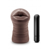 Коричневый мастурбатор-ротик Krystal Vibrating Masturbator - Blush Novelties - в Ростове-на-Дону купить с доставкой