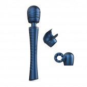 Синий вибромассажёр с насадками Man.wand Edgy - Manwan - в Ростове-на-Дону купить с доставкой
