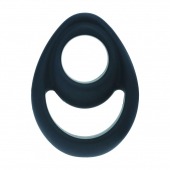 Черное эрекционное кольцо Double Ergo Silicone Cockring - Shots Media BV - в Ростове-на-Дону купить с доставкой