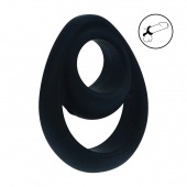 Черное эрекционное кольцо Double Ergo Silicone Cockring - Shots Media BV - в Ростове-на-Дону купить с доставкой