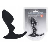 Черная анальная пробка для массажа простаты Double Ripple Silicone Prostate Massager - Shots Media BV - в Ростове-на-Дону купить с доставкой