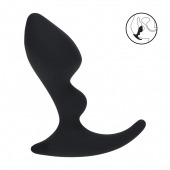 Черная анальная пробка для массажа простаты Double Ripple Silicone Prostate Massager - Shots Media BV - в Ростове-на-Дону купить с доставкой