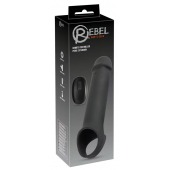 Черная вибронасадка для пениса с хомутом для мошонки и пультом ДУ Remote Controlled Penis Extension - Orion - в Ростове-на-Дону купить с доставкой