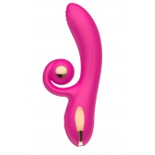 Розовый вибратор-кролик с функцией вращения ствола - Secwell