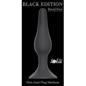 Чёрная анальная пробка Slim Anal Plug Medium - 11,5 см. - Lola Games