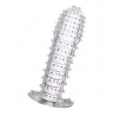 Гелевая прозрачная насадка c шипами - 12 см. - Toyfa Basic - в Ростове-на-Дону купить с доставкой