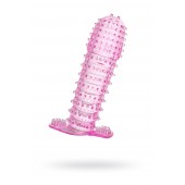Гелевая розовая насадка с шипами - 12 см. - Toyfa Basic - в Ростове-на-Дону купить с доставкой